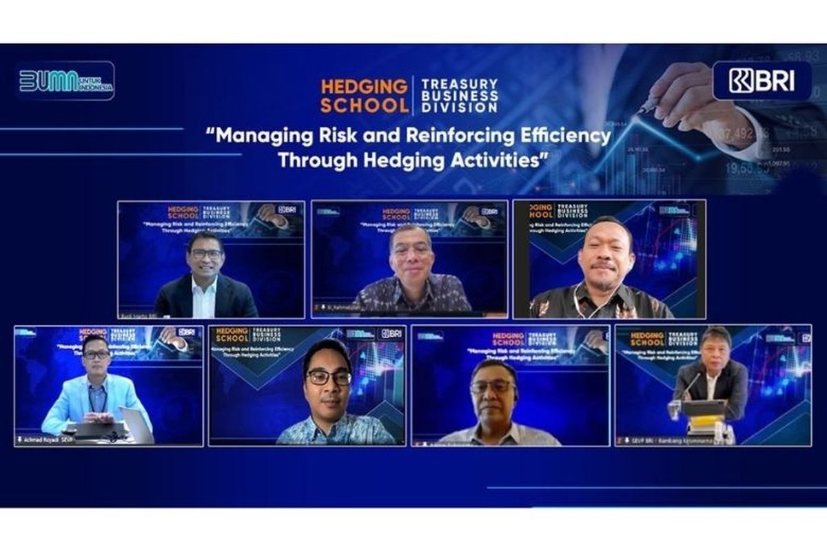 PT Bank Rakyat Indonesia (Persero) Tbk menyelenggarakan Hedging School dengan tema ?Managing Risk and Reinforcing Efficiency Through Hedging Activities? pada Kamis (26/8/2021).