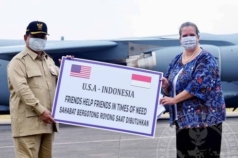 Menhan Prabowo Terima Bantuan 500 Ventilator dari AS 