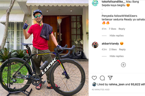Gaya Raffi Ahmad Bersepeda Pakai Road Bike dari Look