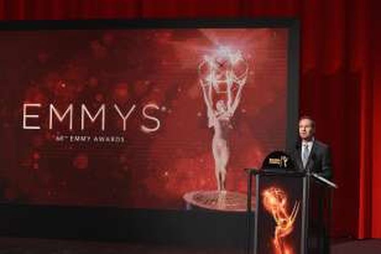 Presiden Television Academy Maury McIntyre memberi sambutan sebelum pengumuman nominasi Emmy Awards ke-68 di Saban Media Center di North Hollywood, California, Kamis (14/7/2016)