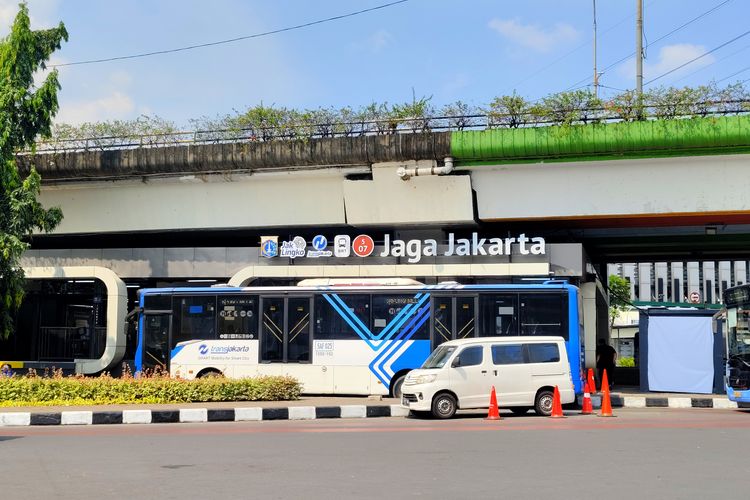 Potret Halte Jaga Jakarta, Senen, Jakarta Pusat, Senin (8/9/2025). 