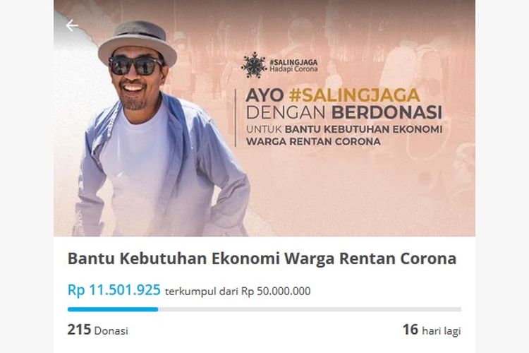 Glenn Fredly ikut menggalang dana untuk orang-orang yang terdampak corona.