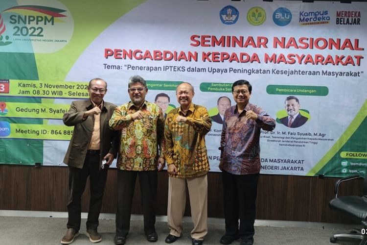 LPPM UNJ kembali menyelenggarakan Semnas Pengabdian kepada Masyarakat (PkM) mengangkat tema ?Peningkatan IPTEKS dalam Upaya Peningkatan Kesejahteraan Masyarakat? pada Kamis 3 November 2022 