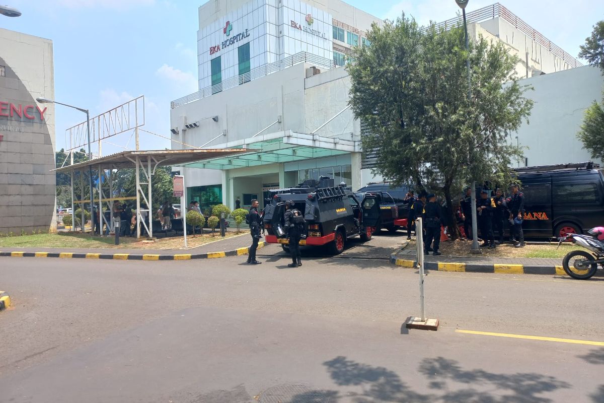 Suasana terkini RS Eka Hospital, Tangerang Selatan, pascaledakan, Kamis (21/9/2023).