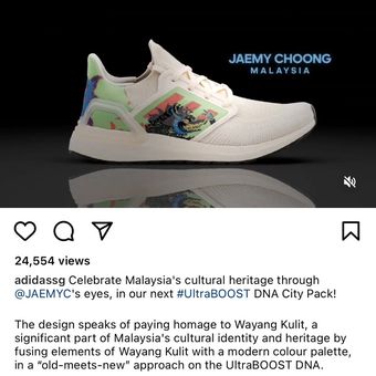 Caption yang disertakan akun Instagram Adidas Singapura menyeut bahwa Wayang Kulit merupakan bagian budaya milik Malaysia.