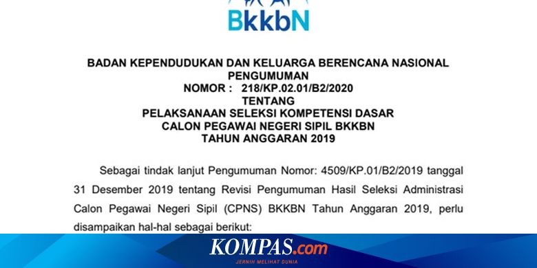 Jadwal Dan Lokasi Tes Skd Cpns Bkkbn Sudah Dirilis Ini Rinciannya Halaman All Kompas Com