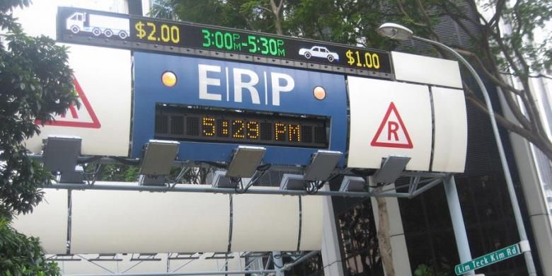 Foto ilustrasi Electronic Road Pricing (ERP) di Singapura.