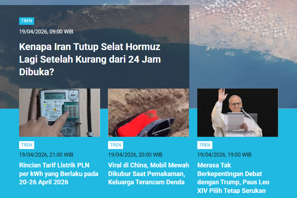 Selat Hormuz Ditutup Lagi oleh Iran, Paus Leo XIV Serukan Perdamaian, dan Fenomena Bambu Viral