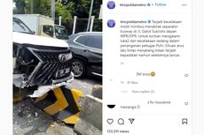 Lexus Tabrak Separator Busway di Depan Gedung DPR, Sopir Diduga Kurang Konsentrasi