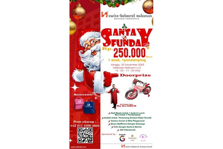 Swiss-Belhotel Maleosan Manado menghadirkan acara Santa Funday 2025 