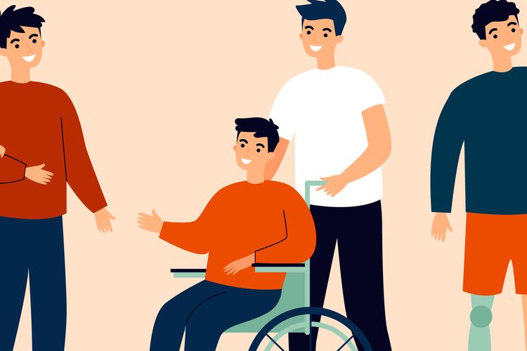 Ilustrasi penyandang disabilitas.