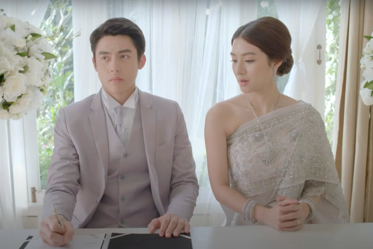 Prin Suparat dan Nittha Jirayungyurn dalam trailer serial drama Thailand, My Husband in Law (2020).
