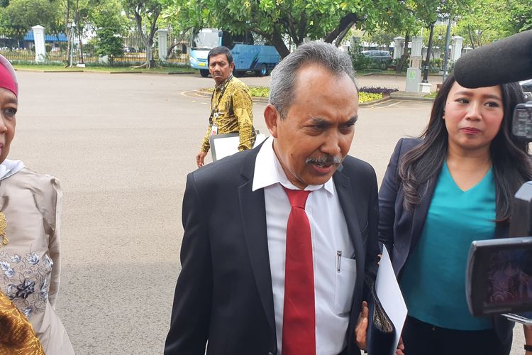 Syamsuddin Haris tiba di Istana, Jumat (20/12/2019).