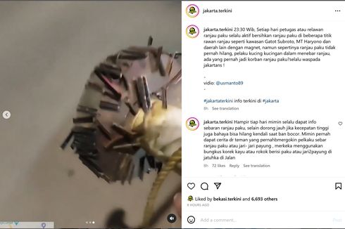 Video Viral Banyak Ranjau Paku di Jalan Protokol Jakarta