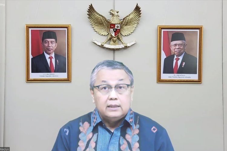 Gubernur Bank Indonesia (BI) Perry Warjiyo saat menyampaikan hasil Rapat Dewan Gubernur (RDG) BI periode Desember 2022.secara virtual, Kamis (22/12/2022).