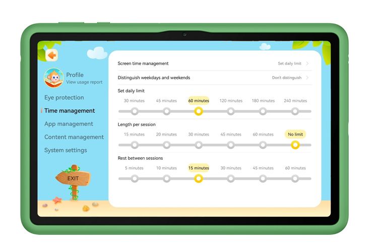 Fitur Parental Controls di Huawei MatePad SE Kids Edition.