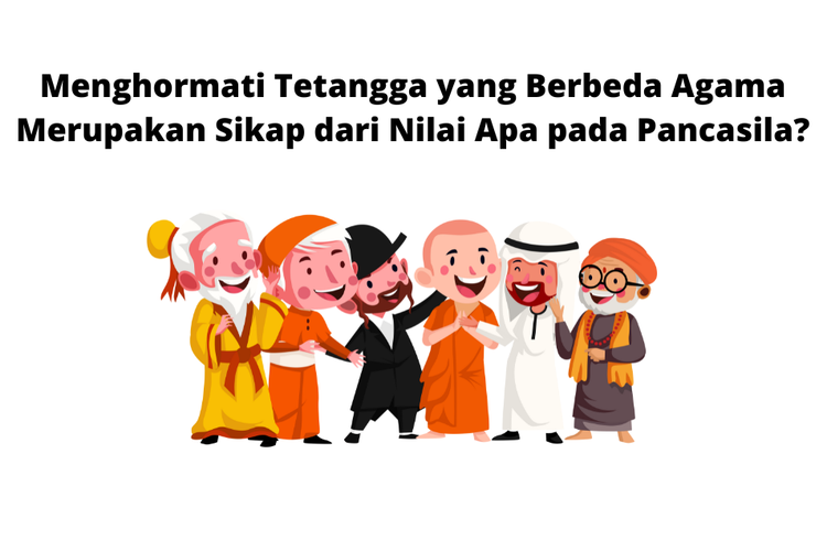 Sikap menghormati tetangga yang berbeda agama merupakan sikap yang sesuai dengan nilai Pancasila di lingkungan masyarakat.