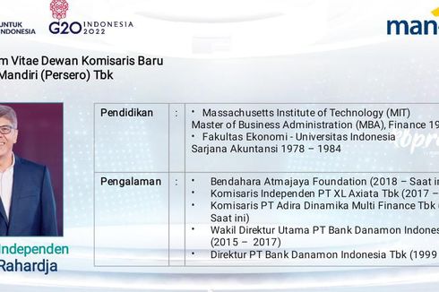 Profil Muliadi Rahardja, Komisaris Independen Baru Bank Mandiri