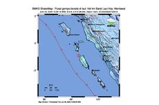 Analisis BMKG Gempa Mentawai M 5,8 Tidak Berpotensi Tsunami