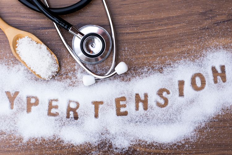 Ilustrasi penyakit hipertensi (tekanan darah tinggi) yang disebabkan konsumsi garam berlebihan.