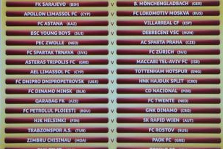 Hasil undian play-off Liga Europa 2014-2015. 