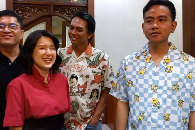 Wakil Ketua Dewan Pembina Partai Solidaritas Indonesia (PSI), Grace Natalie bertemu Wali Kota Solo Gibran Rakabuming Raka di Balai Kota Solo, Jawa Tengah, Jumat (21/7/2023).