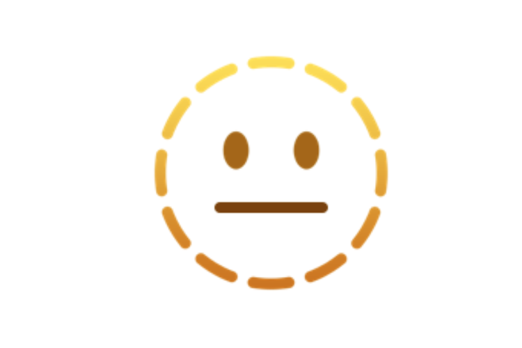 Ilustrasi emoji wajah garis putus-putus.