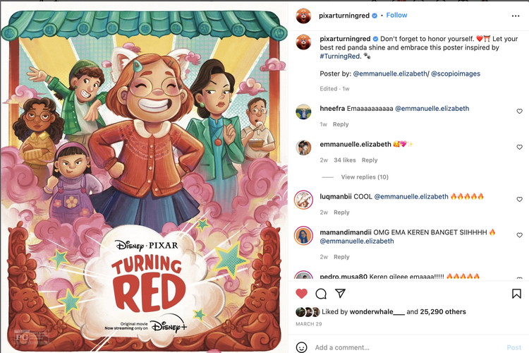 Mahasiswa DKV ITB Buat Ilustrasi Poster Film Disney ?Turning Red?