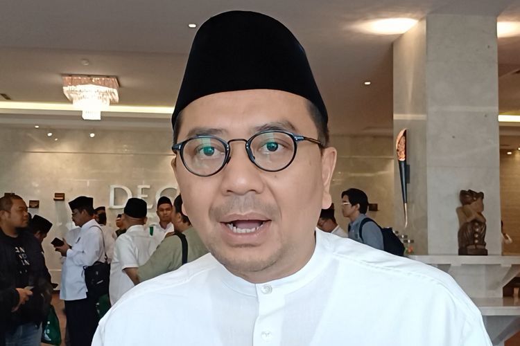 Wakil Sekretaris Jenderal (Wasekjen) PKB Syaiful Huda dalam acara Halaqoh Para Anjengan dan Habaib, di Soreang, Bandung, Jumat (15/9/2023).