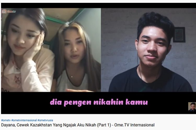 Wanita asal Kazakhstan, Dayana dan Deriga saat berbincang-bincang secara virtual dengan Youtuber asal Indonesia Fiki Naki.
