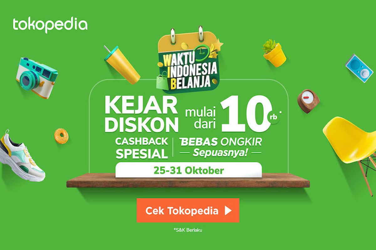 Waktu Indonesia Belanja (WIB) Kejar Diskon Tokopedia (Dok. Tokopedia).