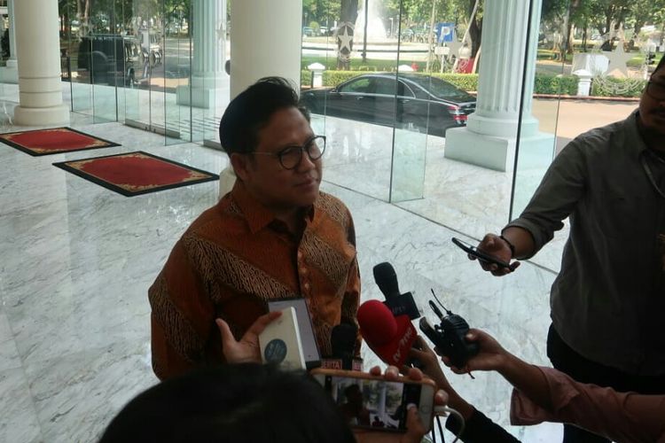 Ketum PKB Muhaimin Iskandar usai bertemu Wakil Presiden Jusuf Kalla