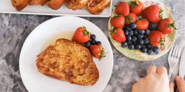  Challah French toast. 
