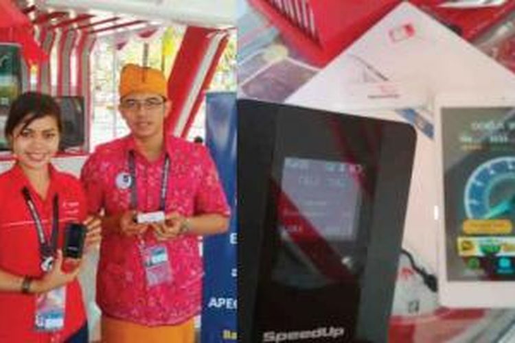 Uji coba perangkat 4G LTE yang dilakukan SpeedUp di ajang KTT APEC di Nusa Dua, Bali, 5-9 Oktober 2013.