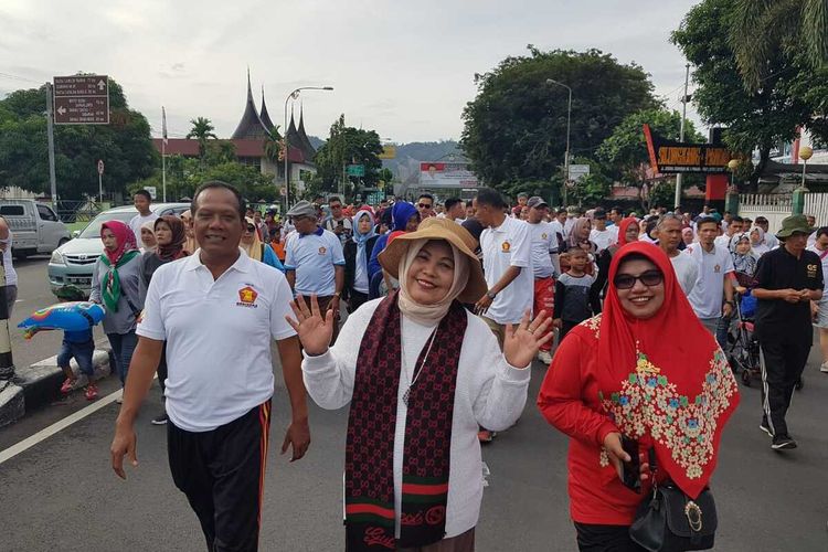 Puncak peringatan HUT Gerindra di Padang dihadiri sekitar 10.000 kader, simpatisan dan warga, Minggu (16/2/2020)