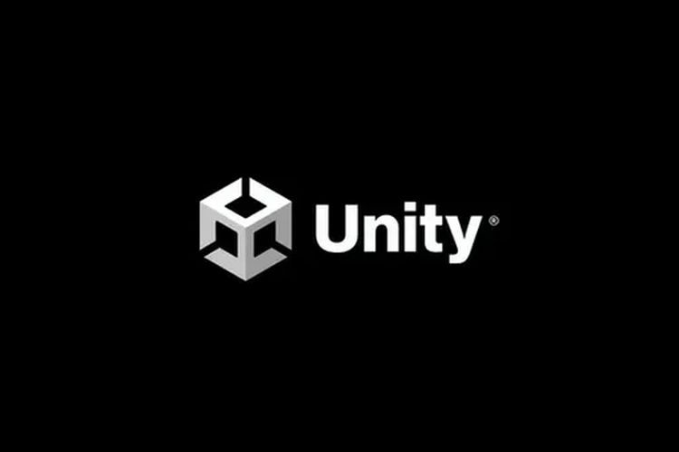 Logo software pembuat game Unity.