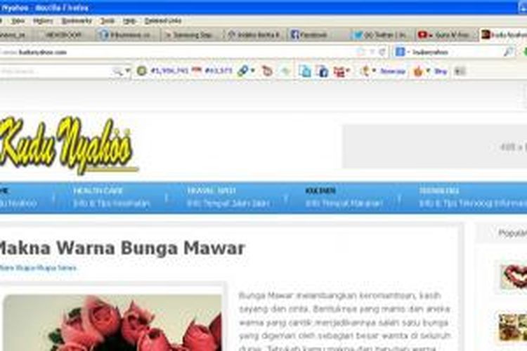 Tampilan situs web Kudunyahoo.com