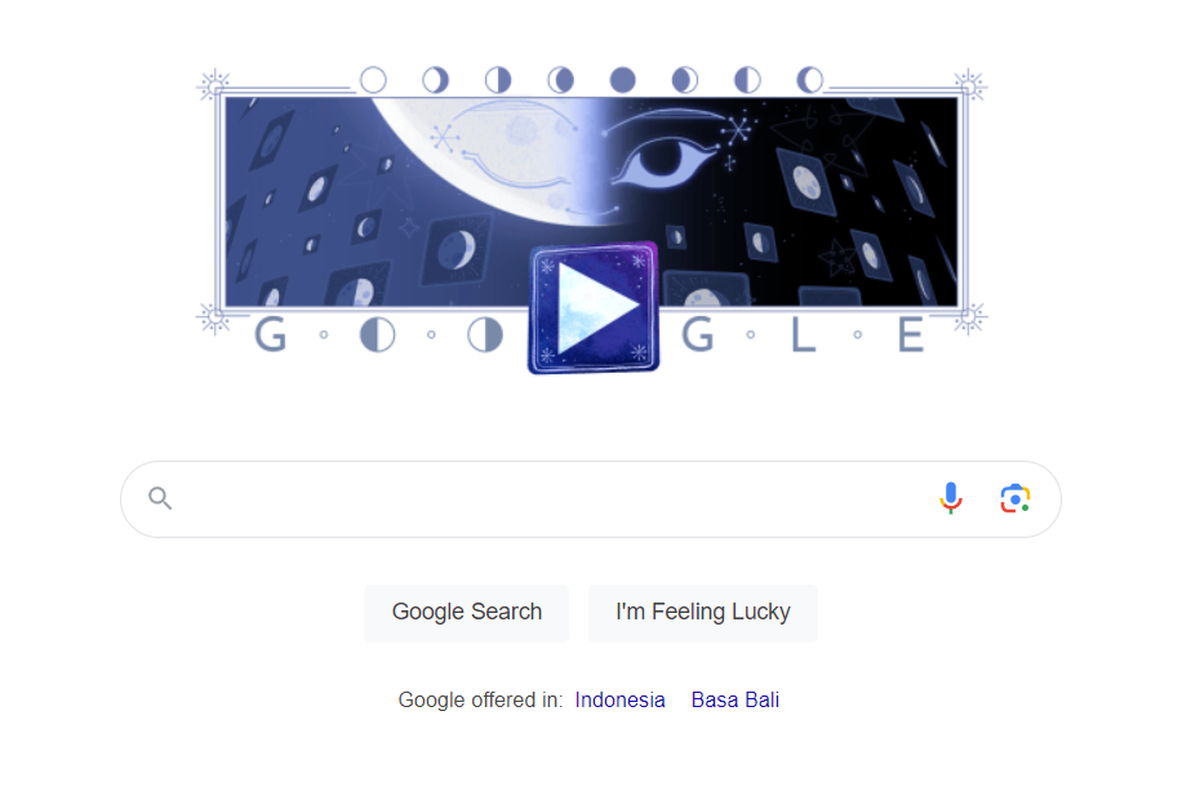 Tampilan Google Doodle hari ini, Kamis (24/10/2024) menampilkan fase-fase bulan untuk merayakan Half Moon terakhir di Oktober 2024.