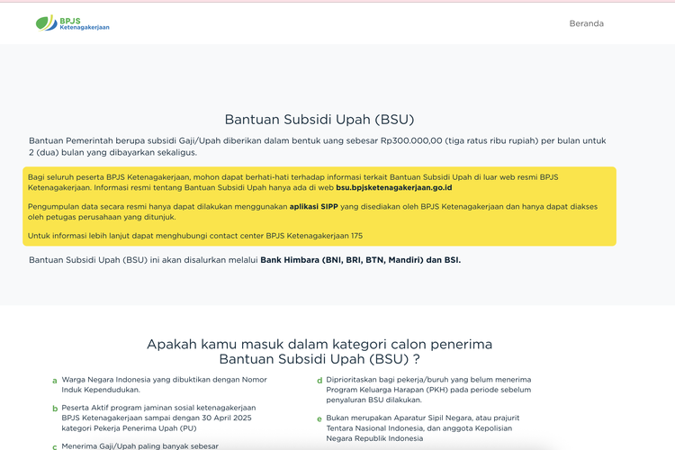 Ilustrasi cara cek BSU di BPJS Ketenagakerjaan