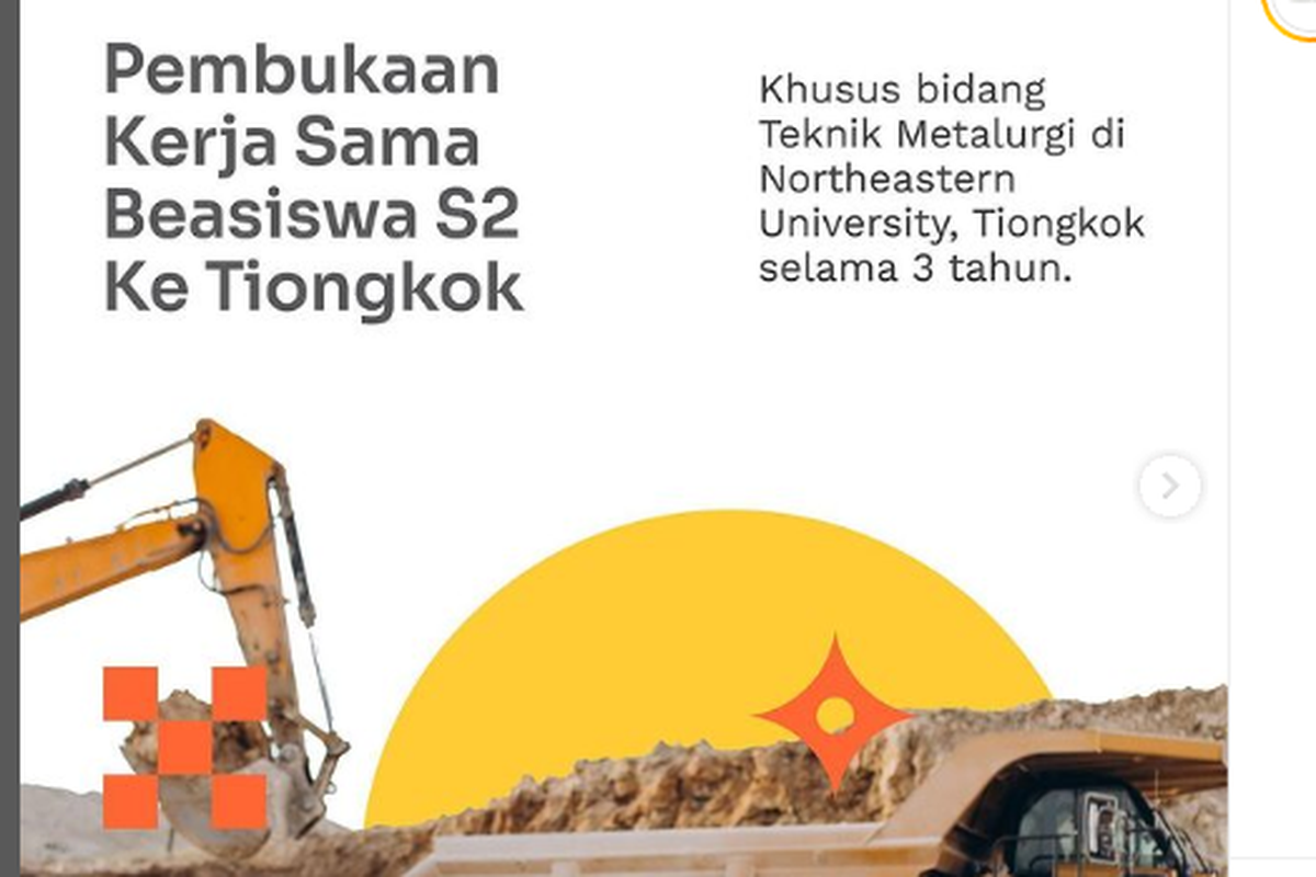 Program Beasiswa Kerja Sama LPDP dan Kemenkomarves di Bidang Teknik Metalurgi di Northeastern University Tiongkok.