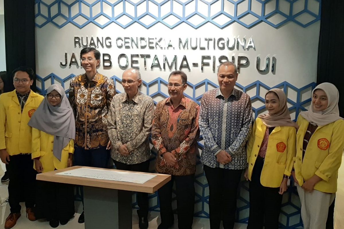 Peresmian Ruang Cendekia Multiguna Jakob Oetama di Gedung H FISIP UI, kampus UI Depok, Kamis (26/9/2019).