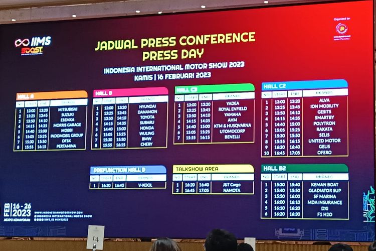 Jadwal Press Conference atau Press Day IIMS 2023
