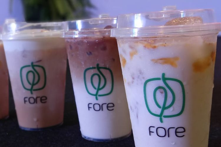 Ilustrasi kopi kekinian Fore Coffee.