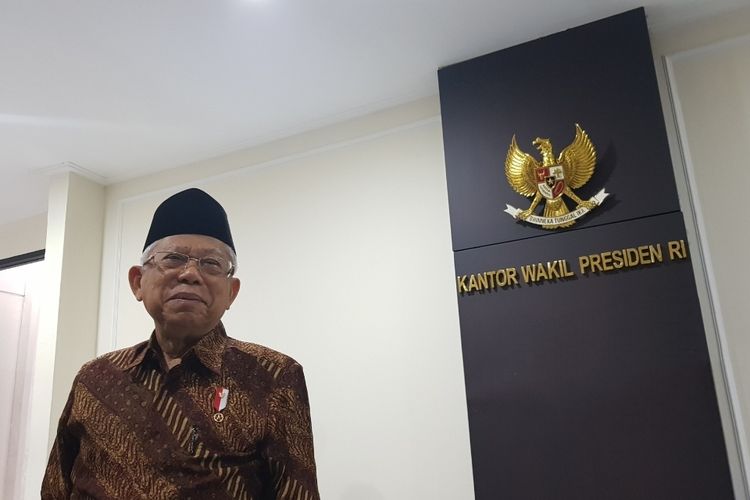 Wapres Maruf Amin saat ditemui wartawan di Istana Wakil Presiden, Jakarta Pusat, Kamis (27/11/2019).