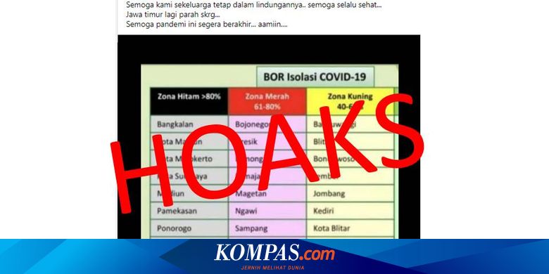 [HOAKS] 8 Daerah di Jatim Zona Hitam, dari Surabaya hingga Pamekasan - Vimarsana News