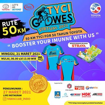 Hut ke 50 Tahun Toyota, Komunitas Yaris Gowes Virtual 50 KM