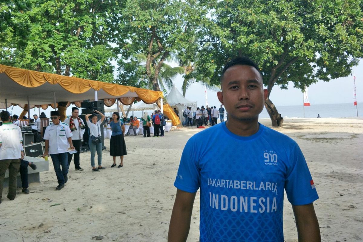 Pradana Putra atau Danang, ajudan Wakil Gubernur DKI Jakarta Sandiaga Uno di Pulau Bidadari, Sabtu (21/4/2018). 