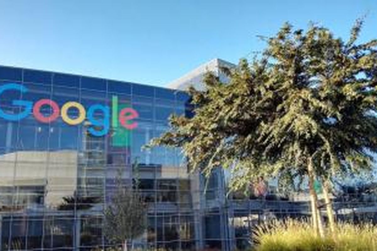 Salah satu gedung di kantor pusat Google, Mountain View, California.