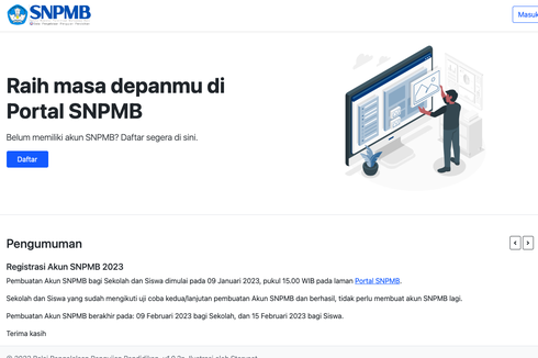 Registrasi Akun SNPMB 2023 Ditutup Pukul 15.00 WIB, Segera Simpan Permanen