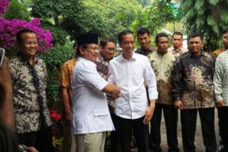 Jokowi dan Prabowo bertemu di Jakarta, Jumat (17/10/2014).